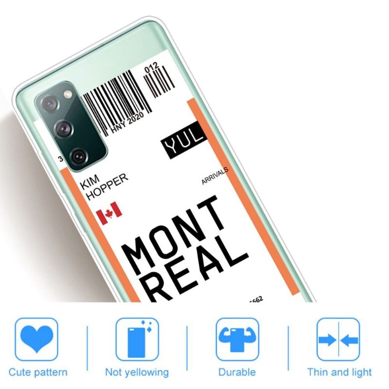 Kryt Na Samsung Galaxy S20 FE Palubní Vstupenka 04 Montreal