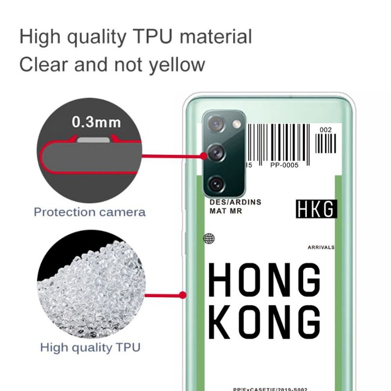 Kryty Na Mobil Na Samsung Galaxy S20 FE Palubní Vstupenka 07 Hong Kong