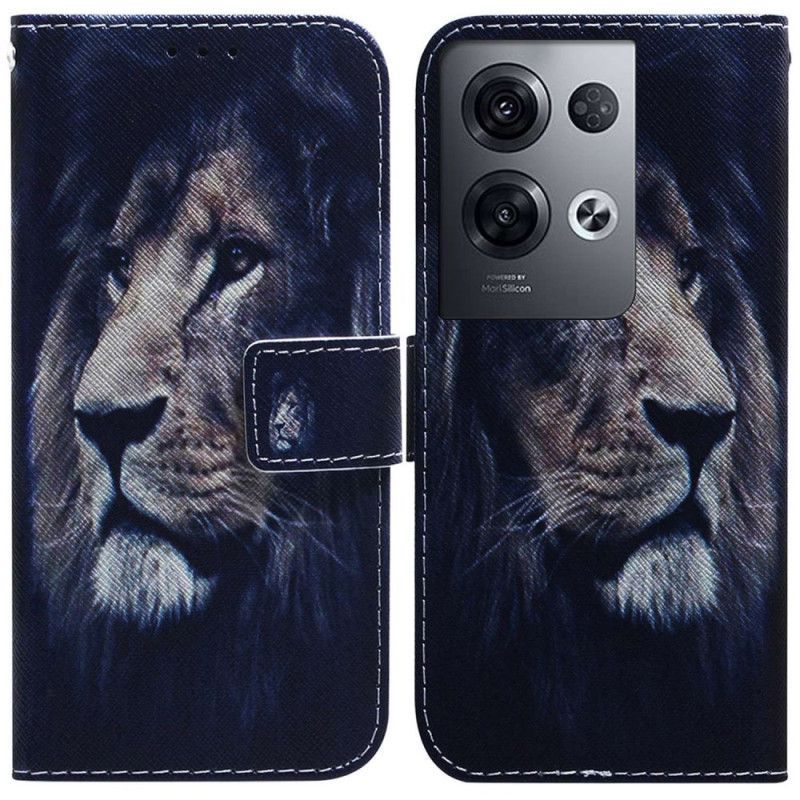 Flipové Pouzdro Na Oppo Reno 8 Pro Na Lana Lanyard Lion
