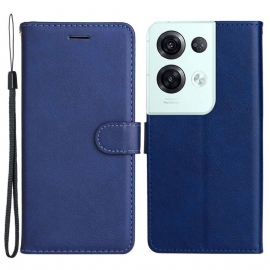 Flipové Pouzdro Na Oppo Reno 8 Pro Na Lana Obyčejné S Popruhem