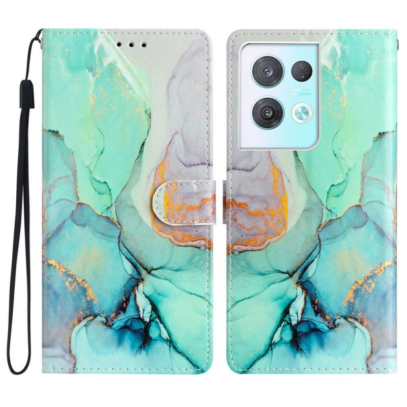 Flipové Pouzdro Na Oppo Reno 8 Pro Na Lana Strip Mramor