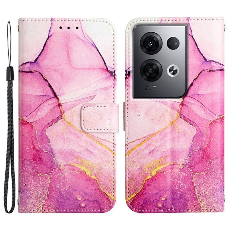 Flipové Pouzdro Na Oppo Reno 8 Pro Na Lana Strip Mramor