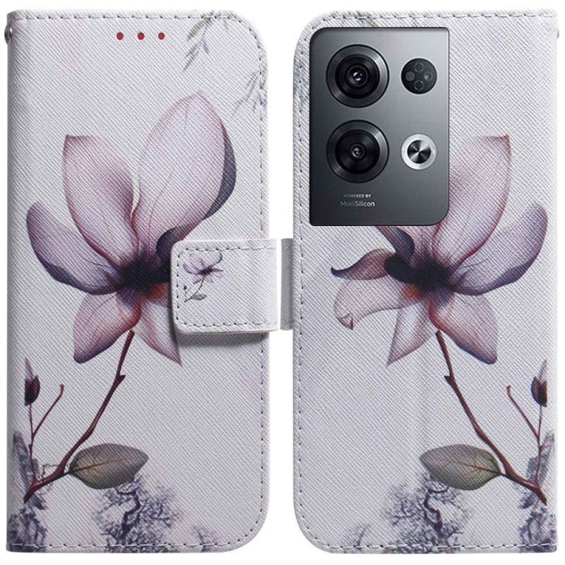 Flipové Pouzdro Na Oppo Reno 8 Pro Na Lana Vintage Strappy Květina