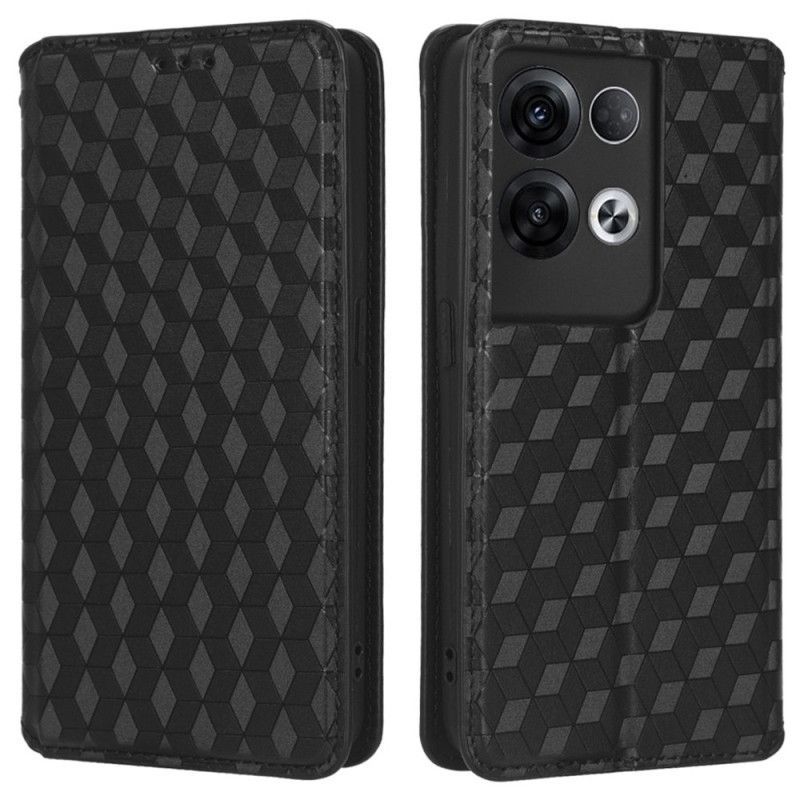 Kryty Na Mobil Na Oppo Reno 8 Pro Flipové Pouzdro Efekt 3d Kostky Kůže