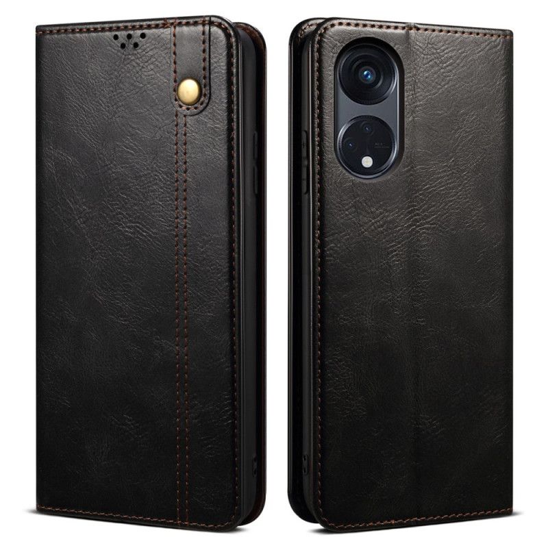 Kožené Pouzdro Folio Na Oppo A98 5g Voskovaná Imitace Kůže