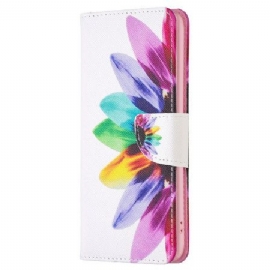Kožený Kryt Na Oppo A98 5g Květina Akvarelu