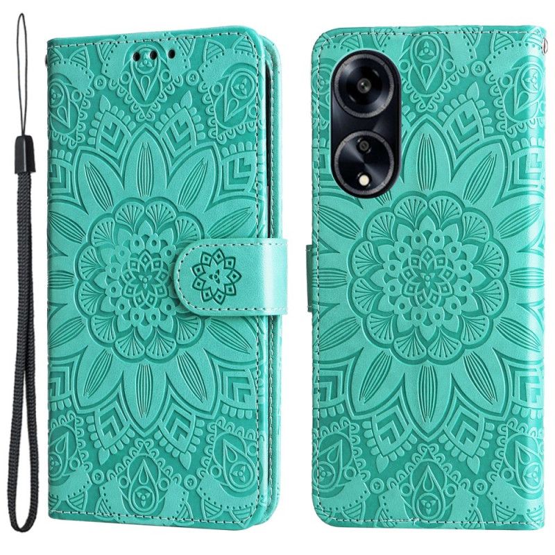 Kožený Kryt Oppo A98 5g Slunečnicový Vzor