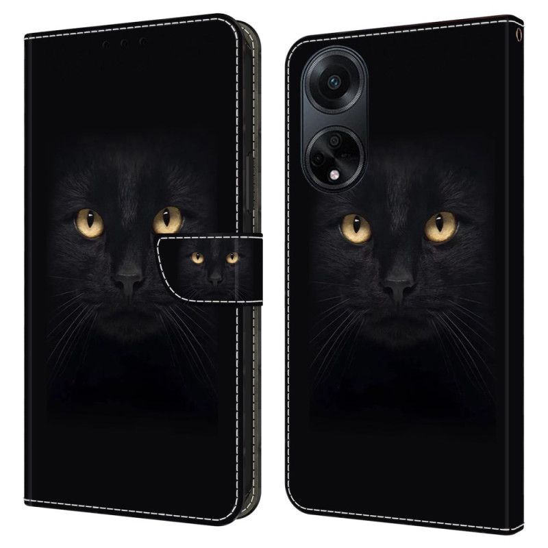 Kožený Kryt Oppo A98 5g Černá Kočka