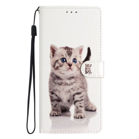 Peněženková Pouzdra Oppo A98 5g Kryty Na Mobil Roztomilá Kočka S Popruhem