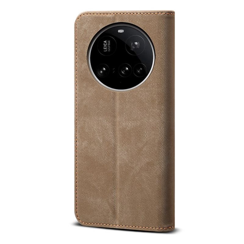 Kožené Pouzdro Folio Na Xiaomi 15 Ultra Džínová Látka