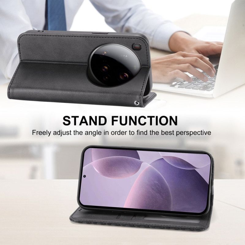 Kožené Pouzdro Folio Na Xiaomi 15 Ultra Peněženka S Popruhem