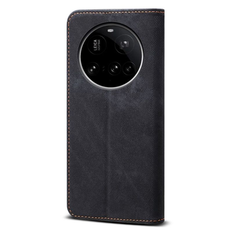 Kožené Pouzdro Folio Xiaomi 15 Ultra Džínová Látka