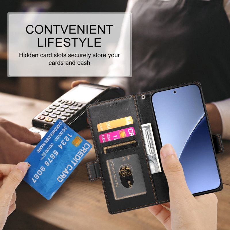 Kožený Kryt Na Xiaomi 15 Ultra Dvojitá Spona