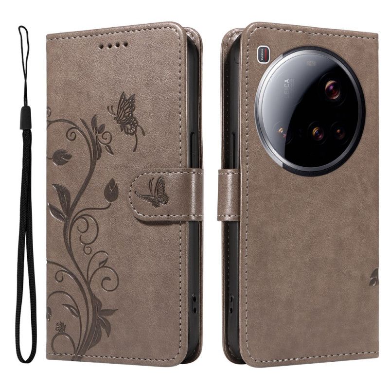 Kožený Kryt Na Xiaomi 15 Ultra Květinový Vzor