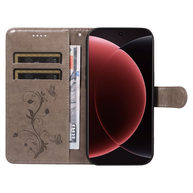 Kožený Kryt Na Xiaomi 15 Ultra Květinový Vzor