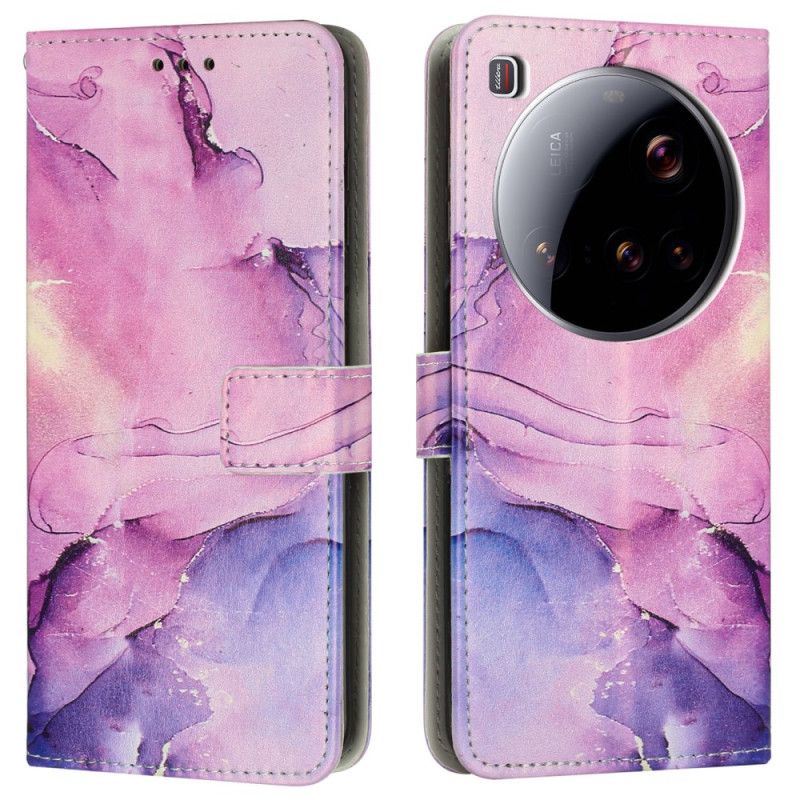 Kožený Kryt Na Xiaomi 15 Ultra Mramorový Efekt