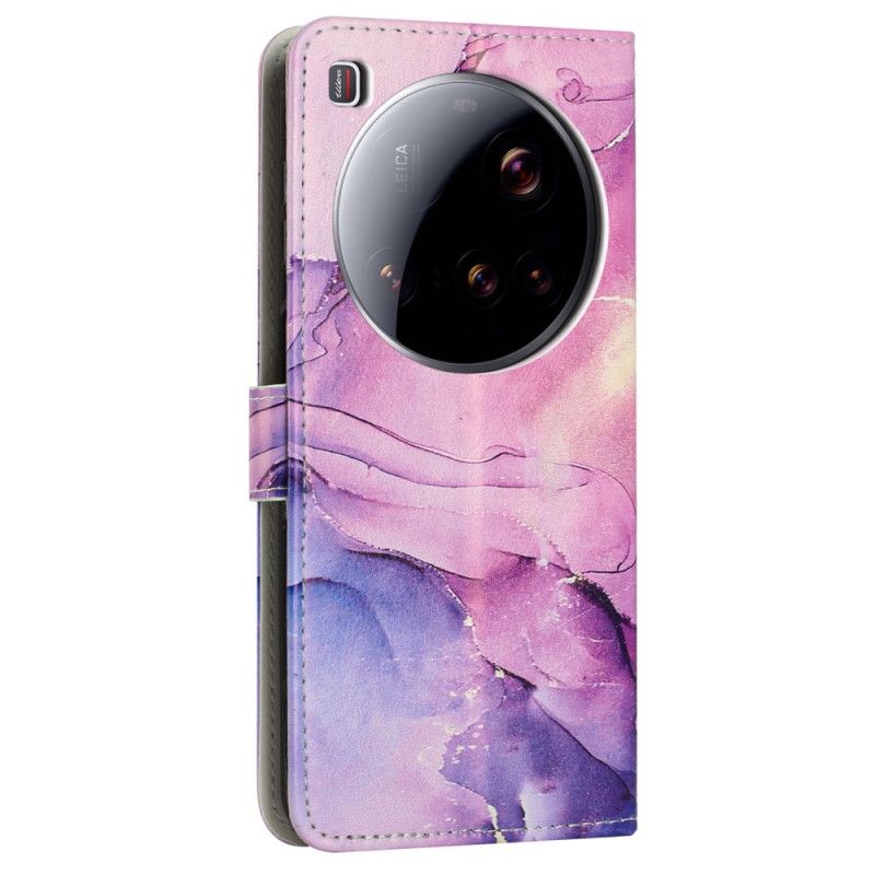 Kožený Kryt Na Xiaomi 15 Ultra Mramorový Efekt