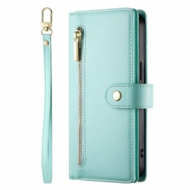 Kožený Kryt Na Xiaomi 15 Ultra Peněženka S Popruhem A Ramenním Popruhem