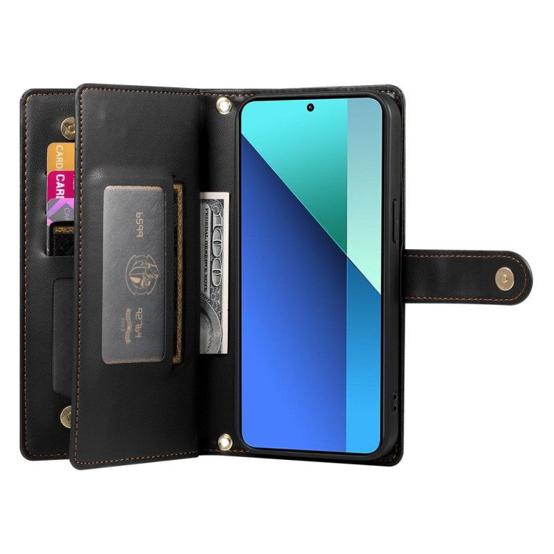 Kožený Kryt Na Xiaomi 15 Ultra Peněženka S Popruhem A Ramenním Popruhem