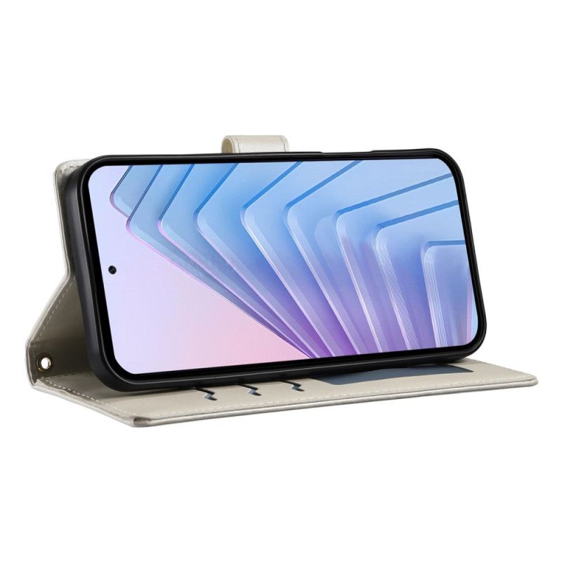 Kožený Kryt Na Xiaomi 15 Ultra Prošívaná S Popruhem A Ramenním Popruhem