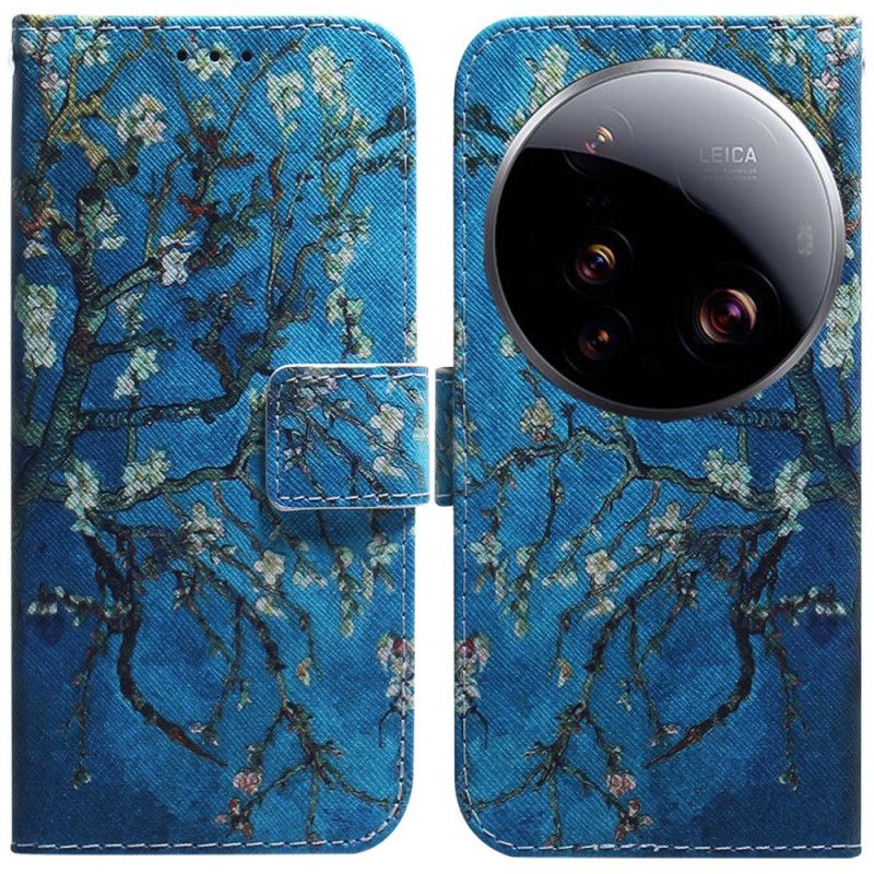 Kožený Kryt Xiaomi 15 Ultra Květy Meruňky