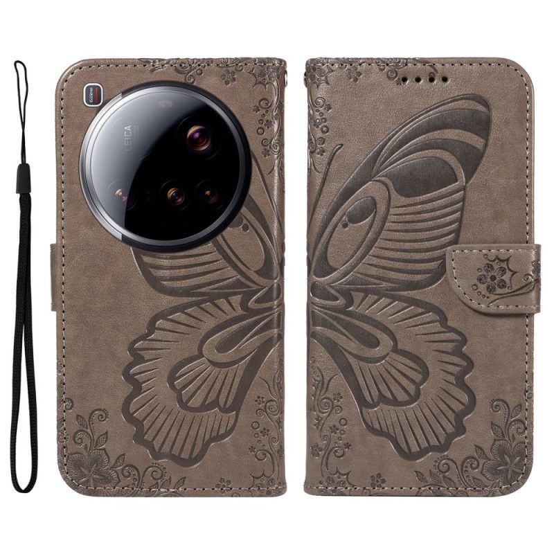 Kožený Kryt Xiaomi 15 Ultra Motýlí Vzor