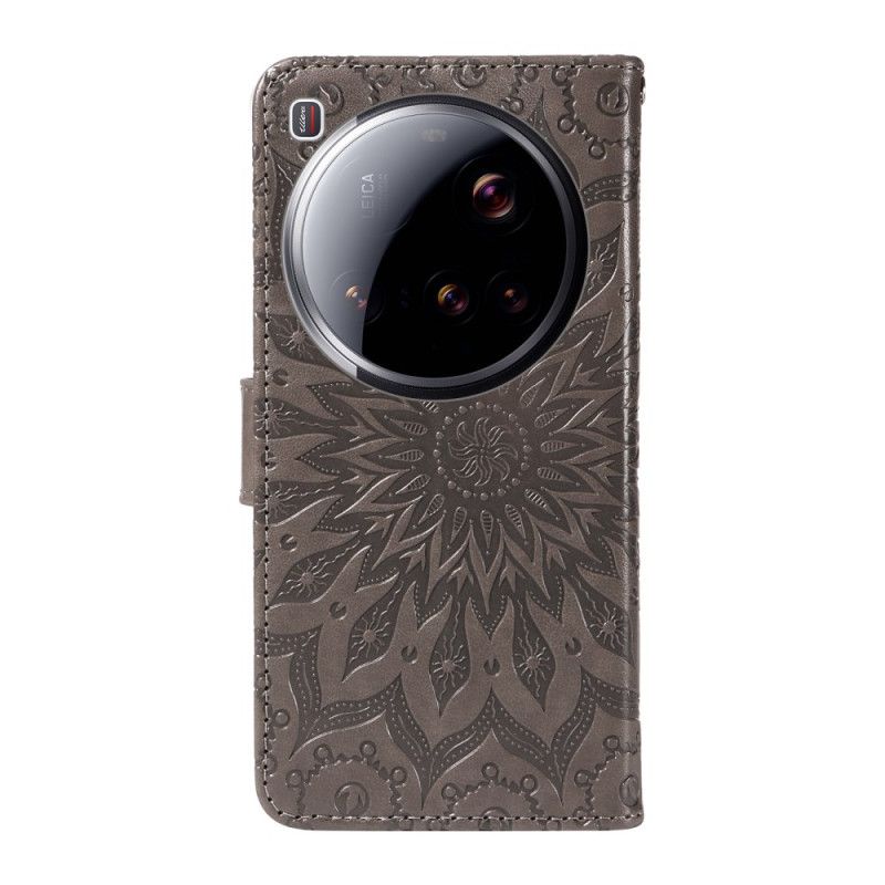 Kožený Kryt Xiaomi 15 Ultra Slunečnicový Vzor