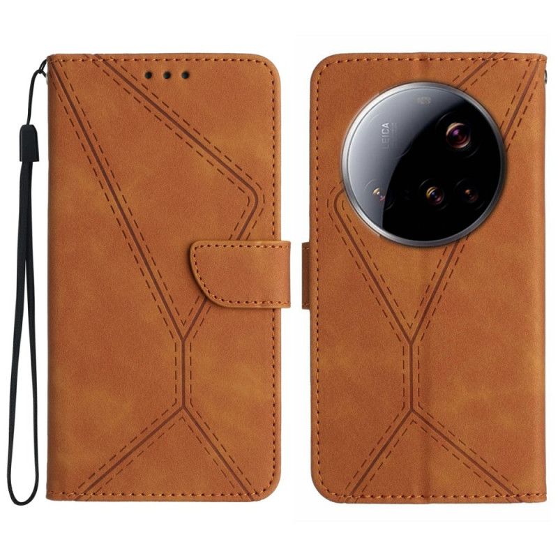 Kožený Kryt Xiaomi 15 Ultra Čáry A Pruhy