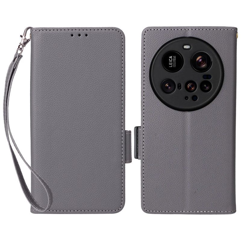 Peněženková Pouzdra Xiaomi 15 Ultra Kryty Na Mobil Texturovaný Design Popruhu