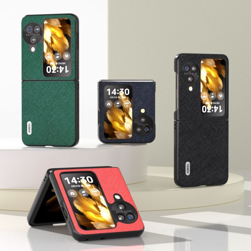 Kožený Kryt Oppo Find N3 Flip Křížová Textura Abeel