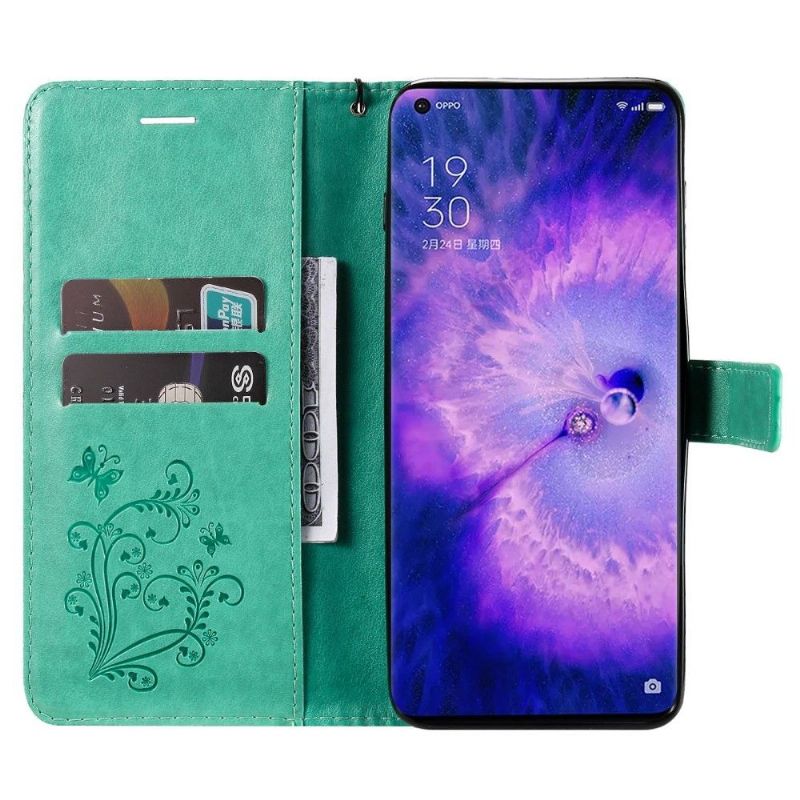 Flipové Pouzdro Na Oppo Find X5 Pro Motýli Podpůrných Funkcí
