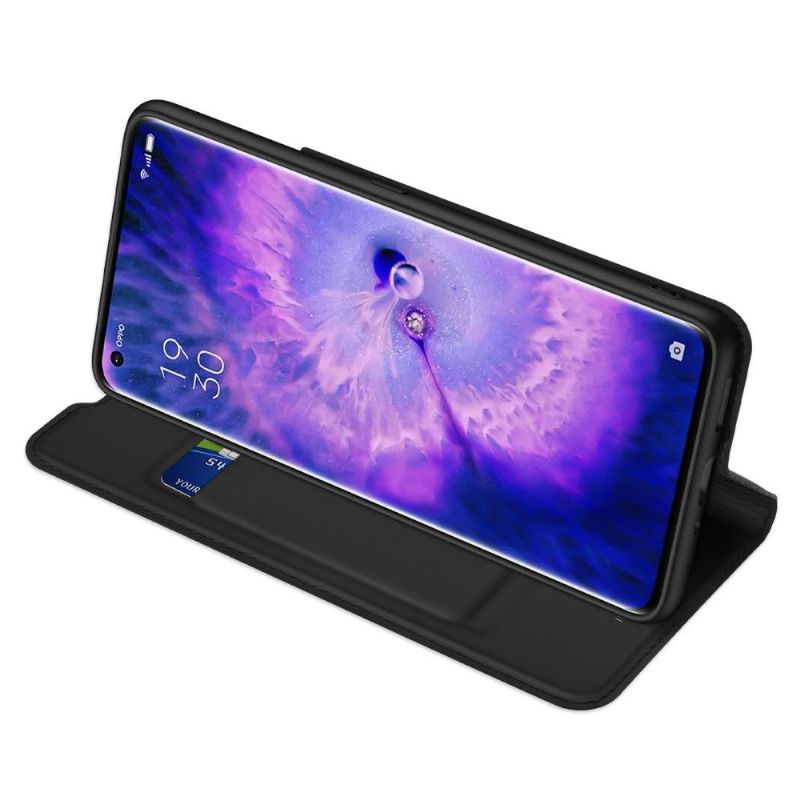 Flipové Pouzdro Na Oppo Find X5 Pro Obchodní Saténový Efekt