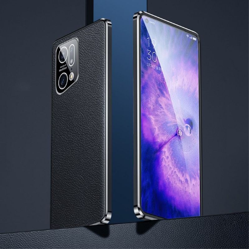 Kryty Na Mobil Na Oppo Find X5 Pro Zrnitá Pravá Kůže