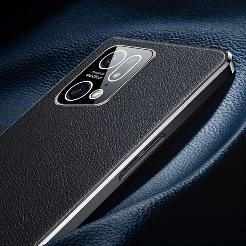 Kryty Na Mobil Na Oppo Find X5 Pro Zrnitá Pravá Kůže