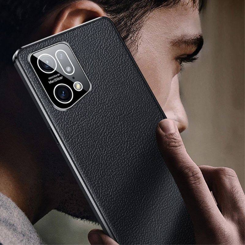 Kryty Na Mobil Na Oppo Find X5 Pro Zrnitá Pravá Kůže
