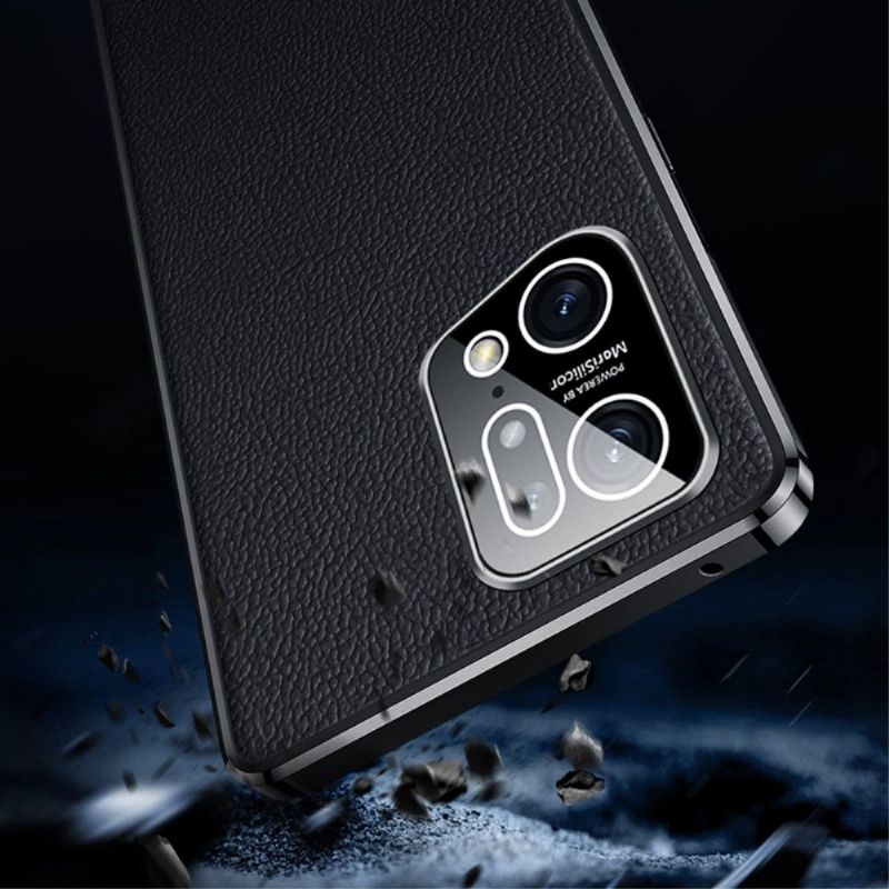 Kryty Na Mobil Na Oppo Find X5 Pro Zrnitá Pravá Kůže