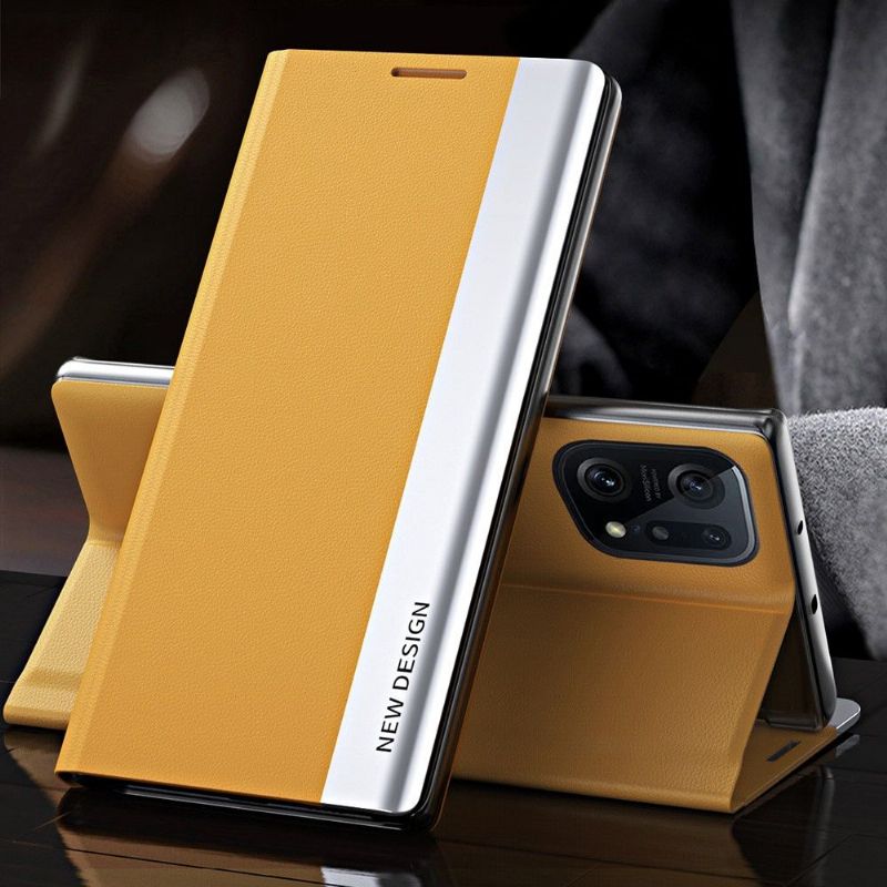 Pouzdra Na Oppo Find X5 Pro Obchodní Magnet S Koženým Efektem
