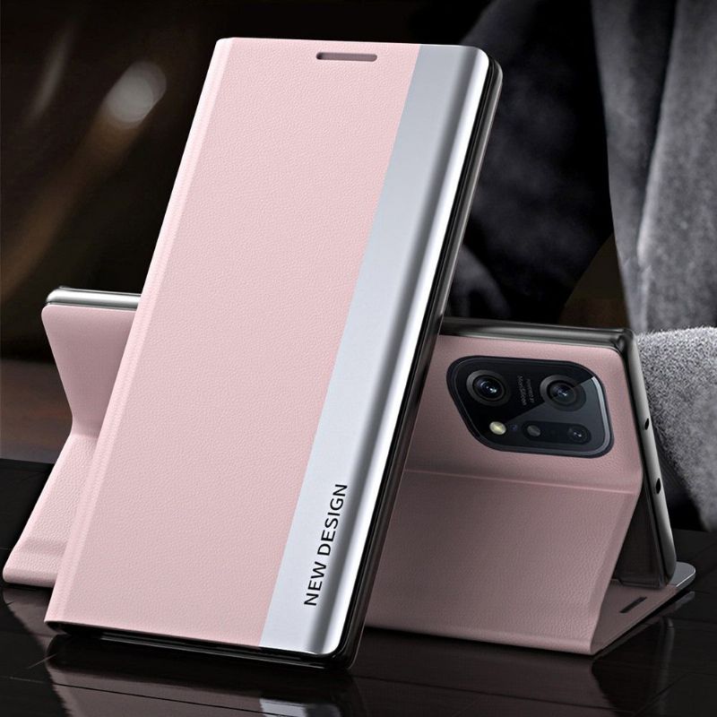 Pouzdra Na Oppo Find X5 Pro Obchodní Magnet S Koženým Efektem