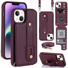 Kryt Na iPhone 15 Popruh Držáku Karty A Popruh Přes Rameno