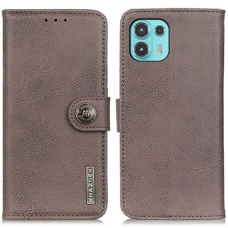 Flipové Pouzdro Na Motorola Edge 20 Lite Držák Karet S Koženými Efekty Khazneh