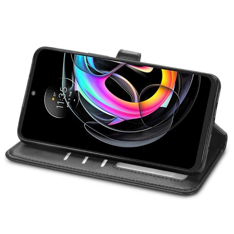 Flipové Pouzdro Na Motorola Edge 20 Lite Držák Na Karty Z Umělé Kůže Indila