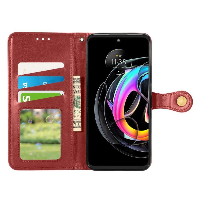 Flipové Pouzdro Na Motorola Edge 20 Lite Držák Na Karty Z Umělé Kůže Indila