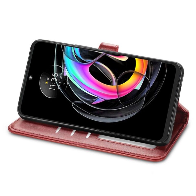 Flipové Pouzdro Na Motorola Edge 20 Lite Držák Na Karty Z Umělé Kůže Indila