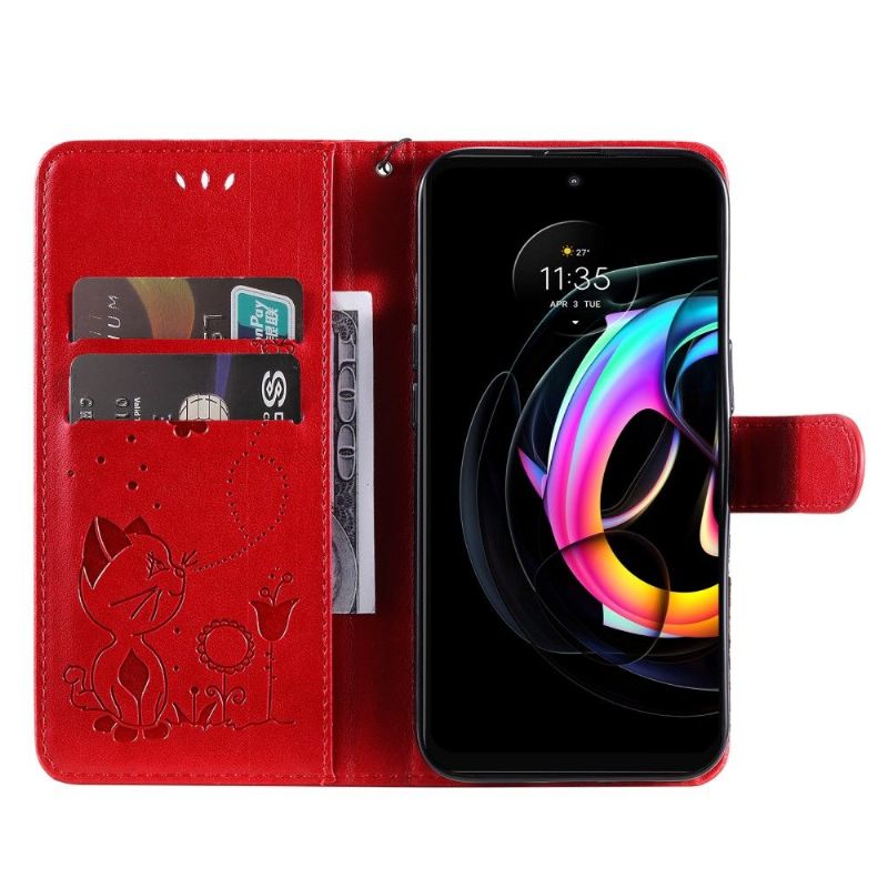 Flipové Pouzdro Na Motorola Edge 20 Lite Ilustrace Kočky