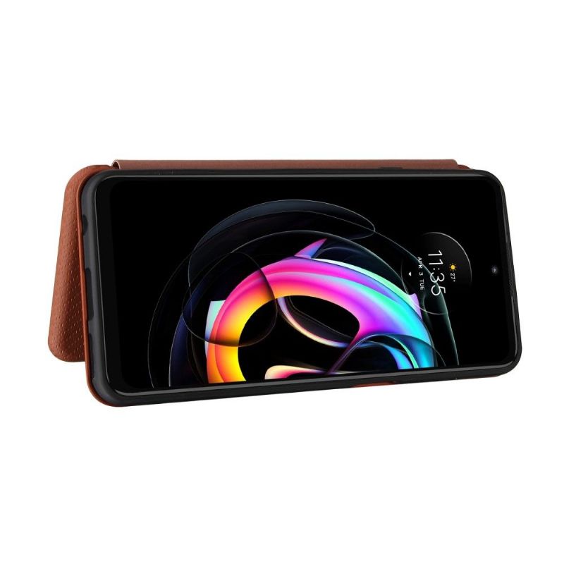 Flipové Pouzdro Na Motorola Edge 20 Lite Koženka Z Uhlíkových Vláken