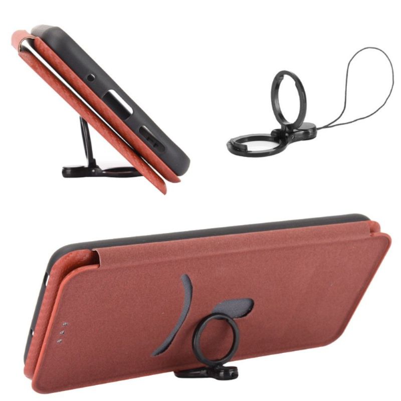 Flipové Pouzdro Na Motorola Edge 20 Lite Koženka Z Uhlíkových Vláken