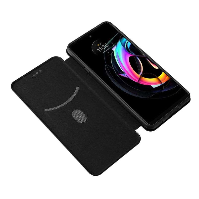 Flipové Pouzdro Na Motorola Edge 20 Lite Koženka Z Uhlíkových Vláken