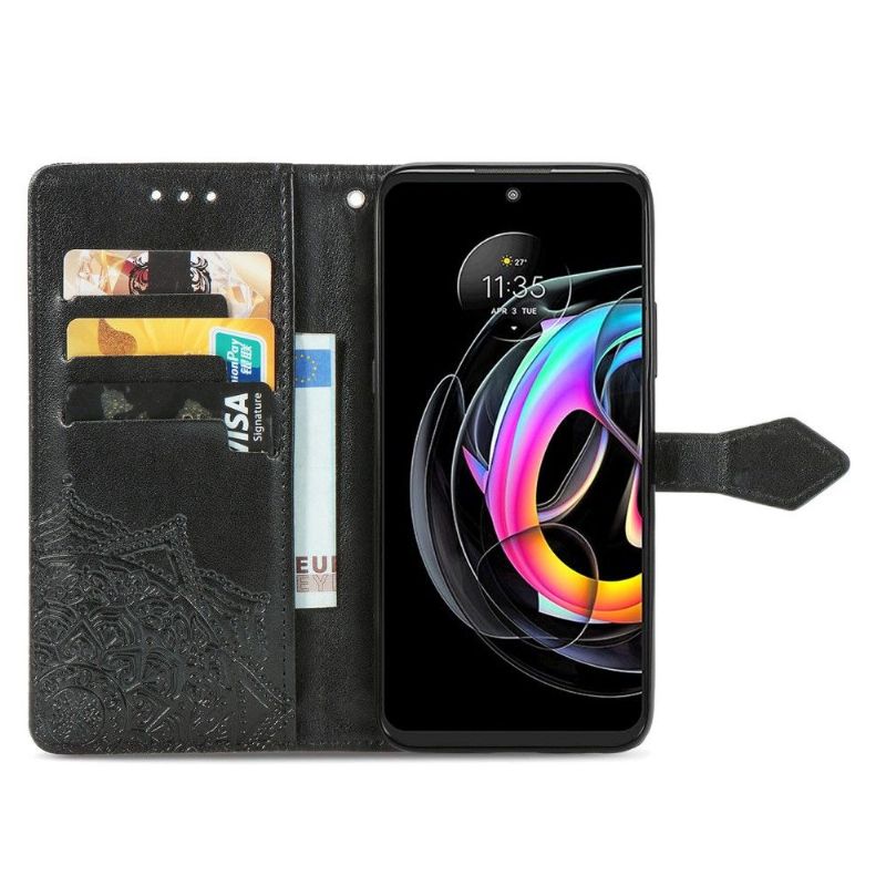 Flipové Pouzdro Na Motorola Edge 20 Lite Mandala Reliéf Z Umělé Kůže
