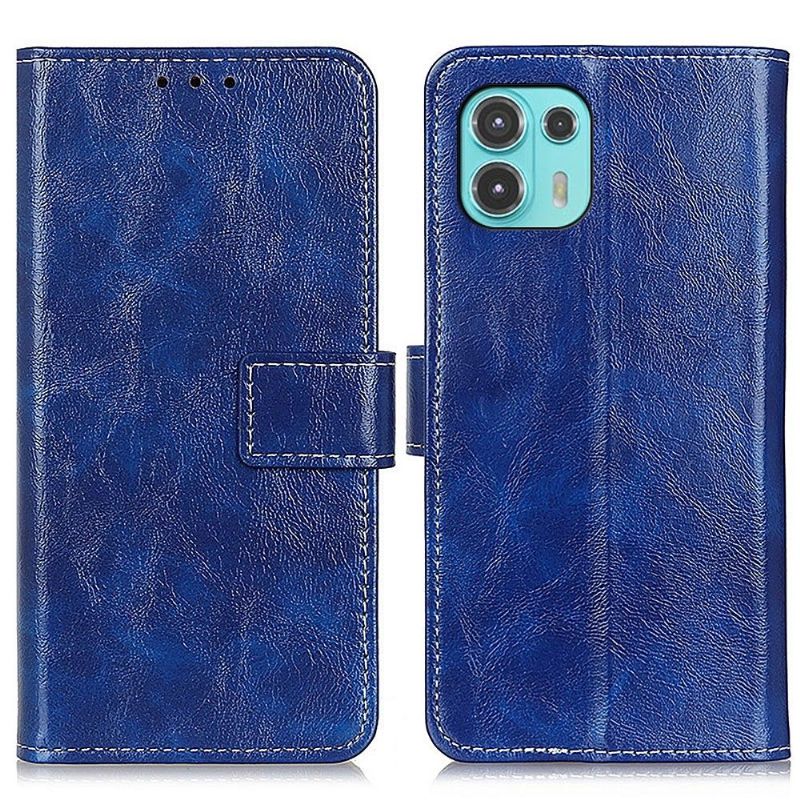 Flipové Pouzdro Na Motorola Edge 20 Lite Prošívání S Luxusním Koženým Efektem