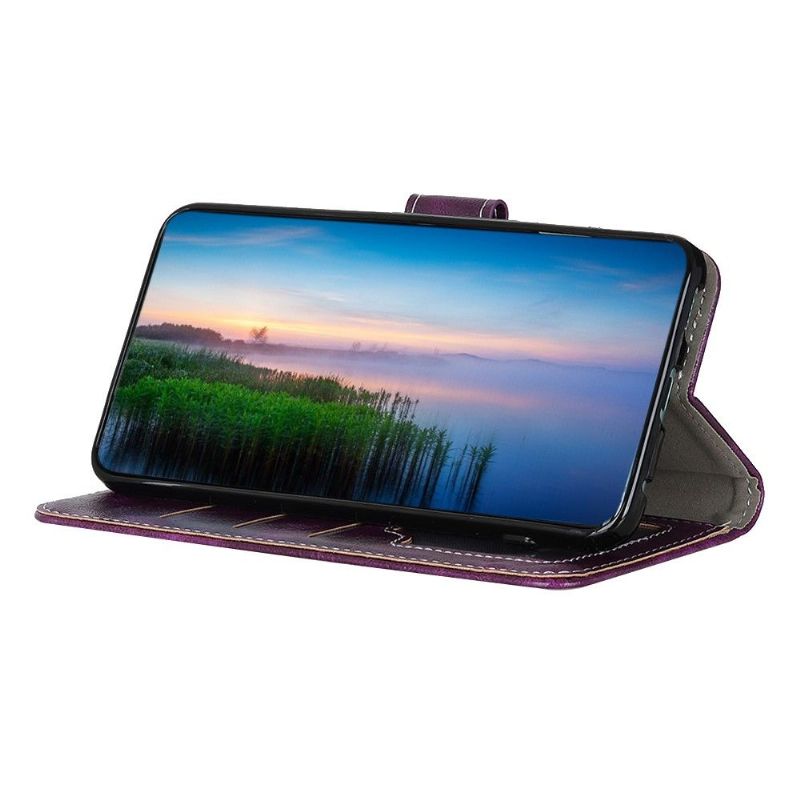 Flipové Pouzdro Na Motorola Edge 20 Lite Prošívání S Luxusním Koženým Efektem